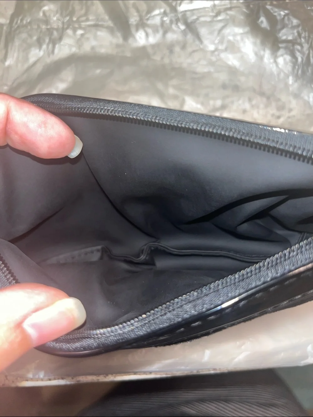 CHANEL Black Velvet CC Logo Makeup Pouch